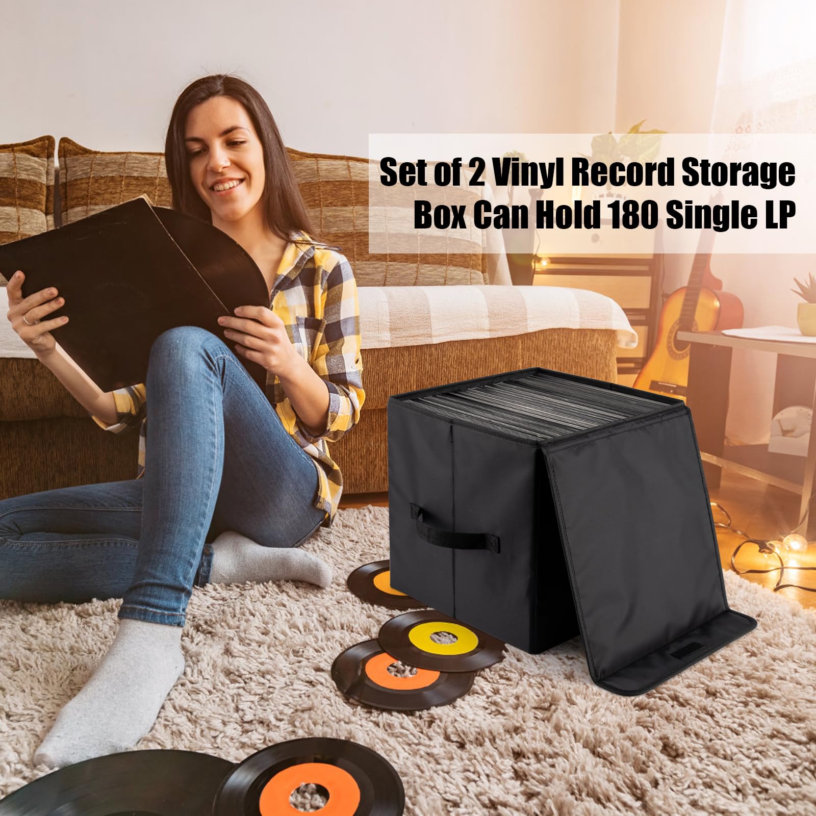 alavisxf xx Set of 2 Vinyl Storage Boxes for 12 Inch LPs (30.5 cm