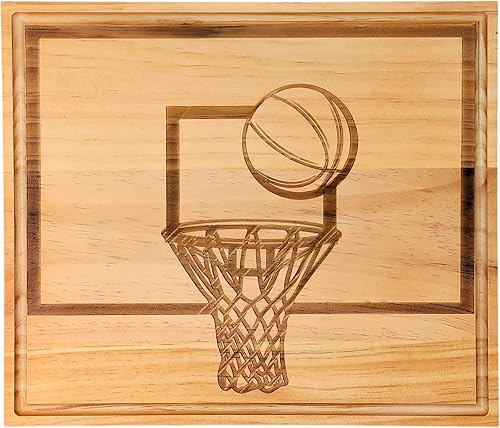 Creative Gifts International Tabla de embutidos de corte con temática de cancha deportiva (tablero de baloncesto)