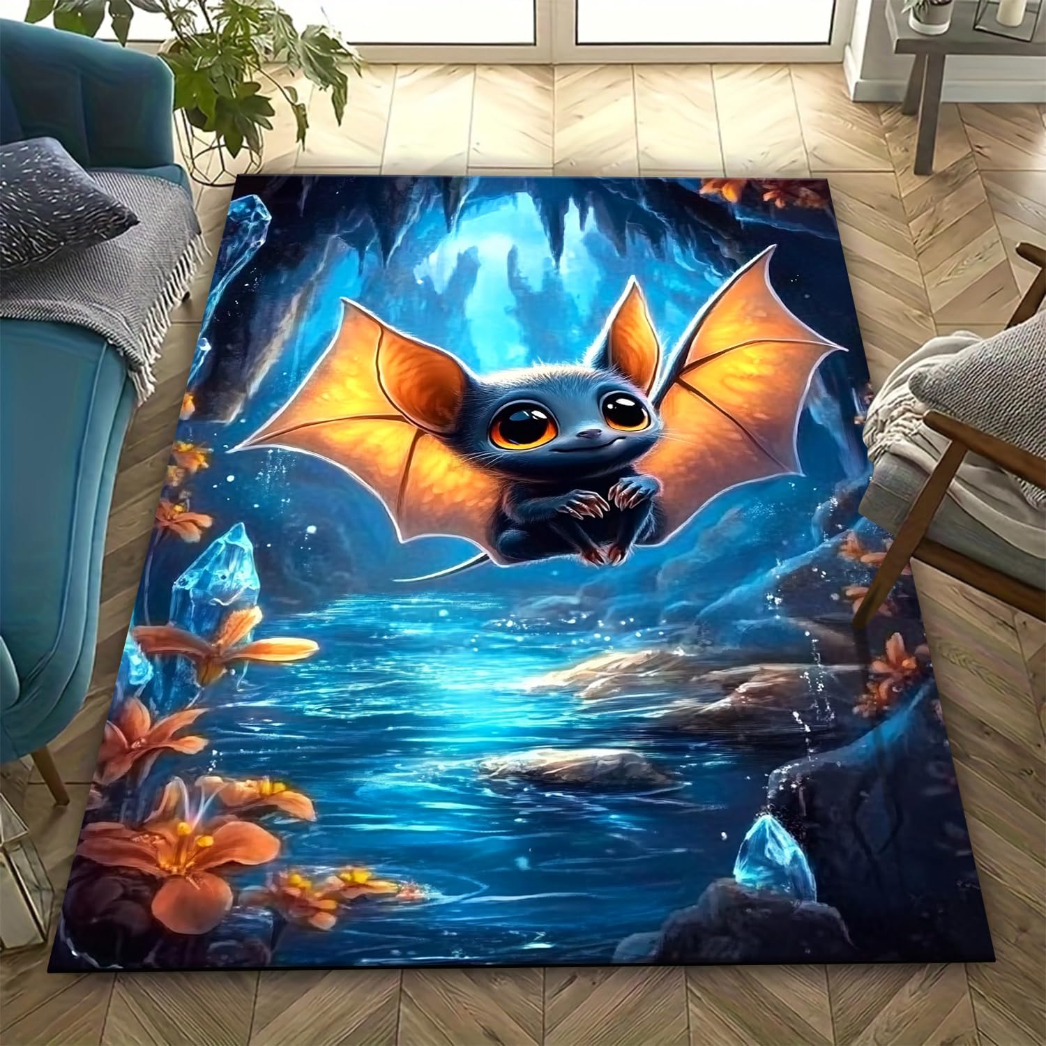Tapis imprimé 3D grande taille 200 x 300 cm déco chambre motif original