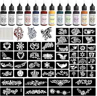 PFARRER Temporary Tattoo Kit12 Bottles Color Temporary Tattoo Ink,49 Big...