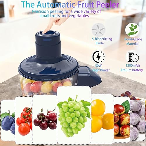 Miniatura 6 de Peladora automática de uvas, peladora eléctrica para uvas, pelador automático de ajo y tomate cherry, herramienta removedor de piel para frutas