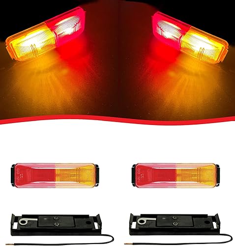 Peterson - Luces de marcador de remolque (2) luces de marcador laterales incandescentes M154A-R con (2) soportes de montaje y accesorios incluidos
