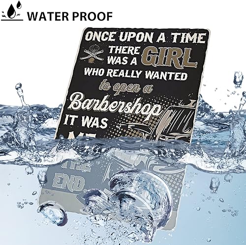 Miniatura 10 de Letreros de metal retro para peluquería con texto en inglés A Girl Really Wanted to Open A Barbershop (Una chica realmente quería abrir una