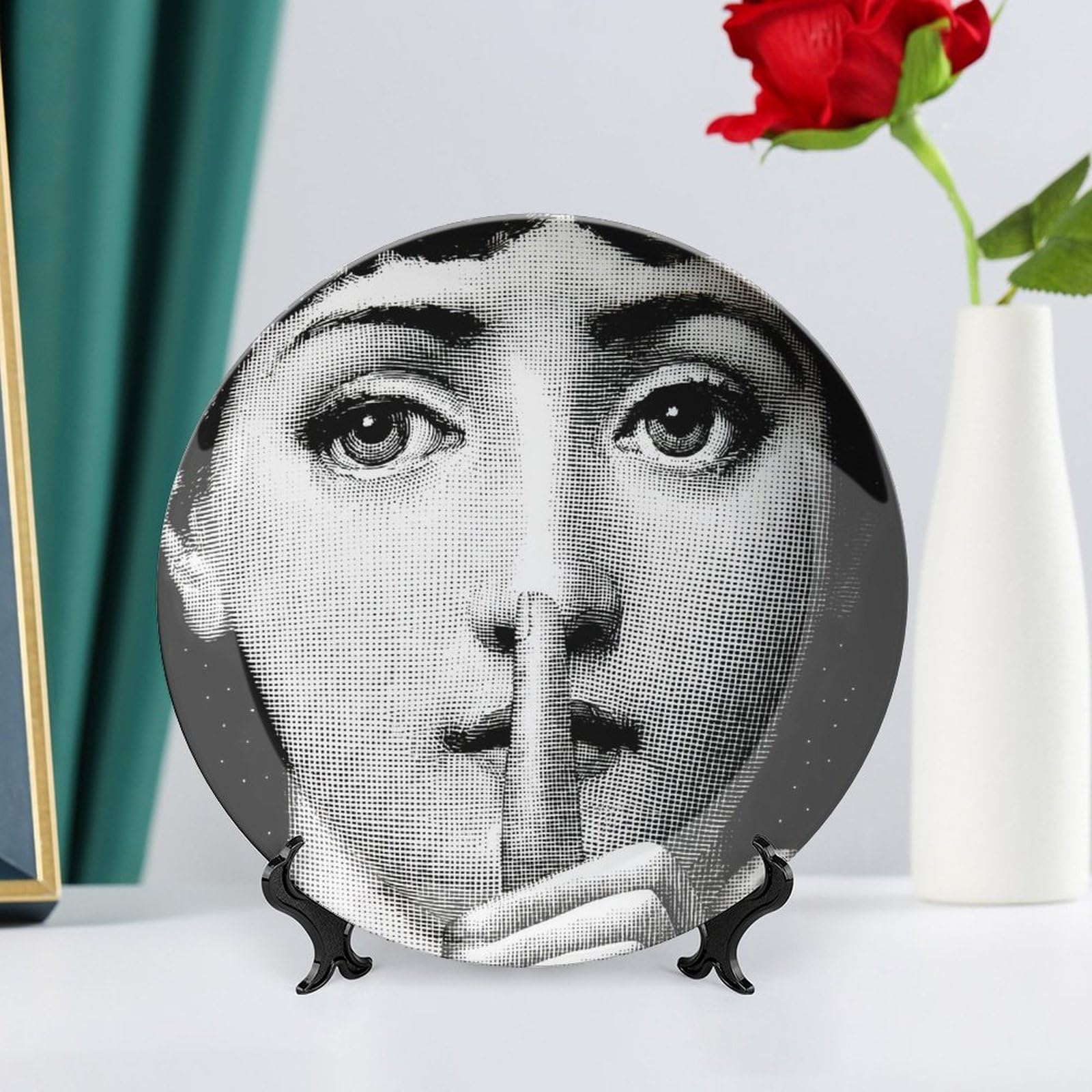 Lina Cavalieri - Piatto decorativo da parete, misterioso, decorazione da appendere alla parete, con staffa e speciale gancio a molla