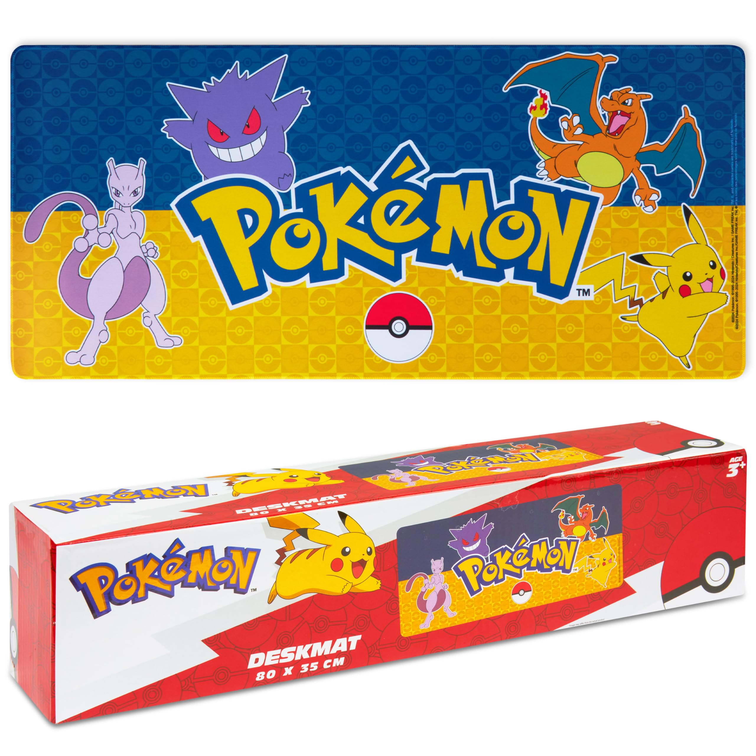 Pokemon Gaming Mouse Pad Pikachu Non Slip Large Desk Mat for PC Laptop Keyboard Mat 31x14 Inch Office