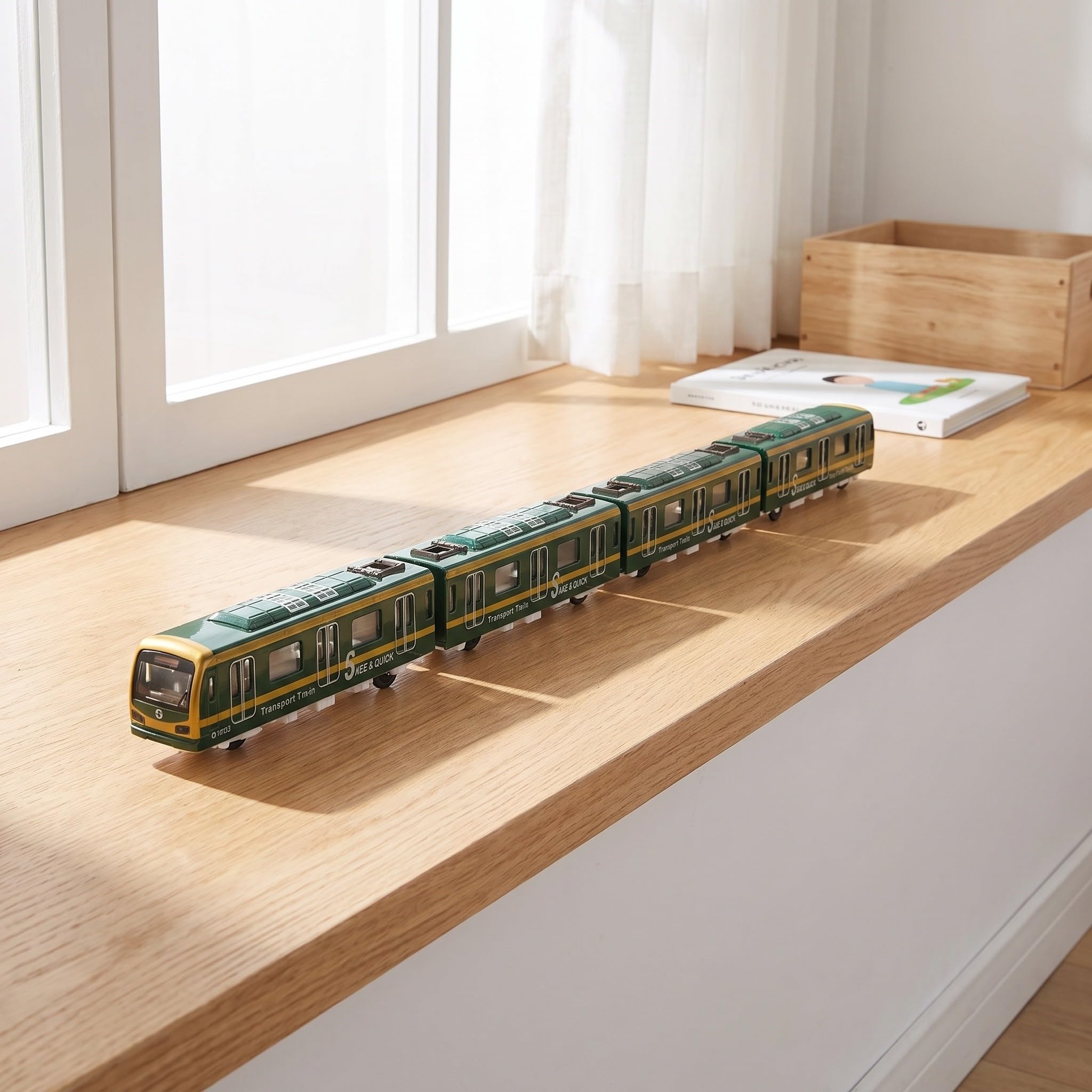 OSALADI Zestaw zabawek metra Alloy z czterema wagonami, metalowy model