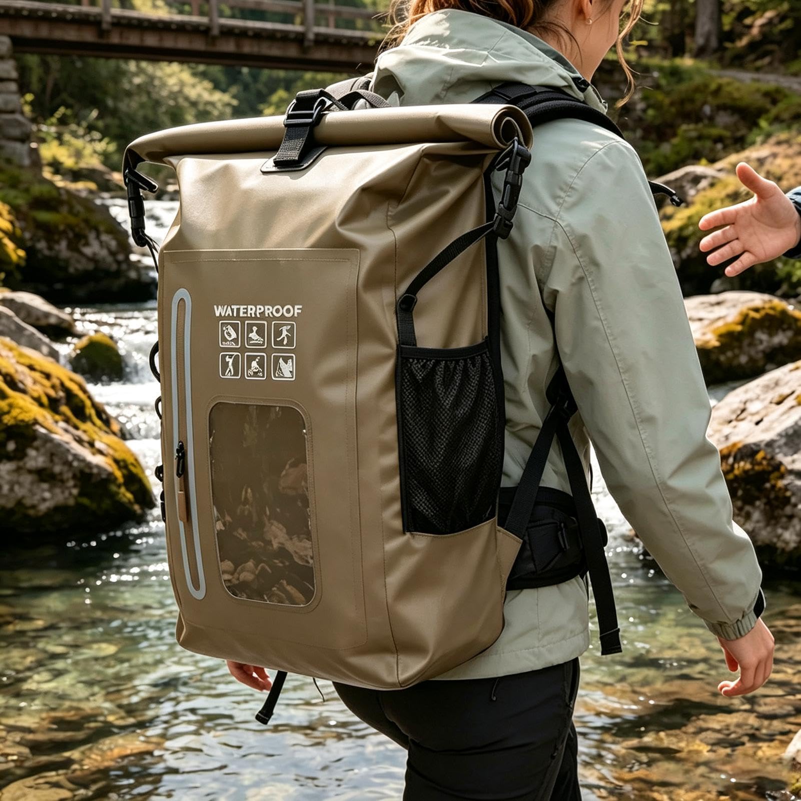 Suchy Worek Plecak Wodoodporny Pojemny Suchy Worek PVC Rolowany | Wodoszczelna Torba Dzienna Na Rafting, Kajakarstwo, Paddleboarding, Pływanie, Snowboard, Wędrówki, Podróże, Sporty Plażowe