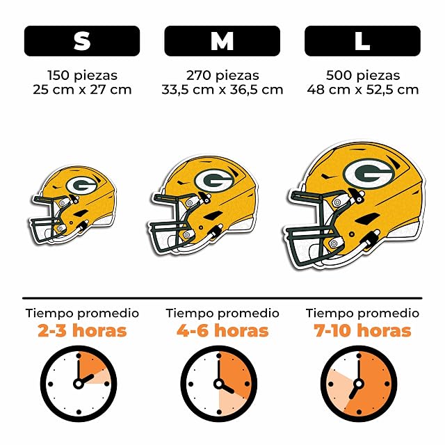 Foto 4 de 8 de Iconic Puzzles - Casco Green Bay Packers, Rompecabezas de Madera con Licencia Oficial de la NFL, 100%…