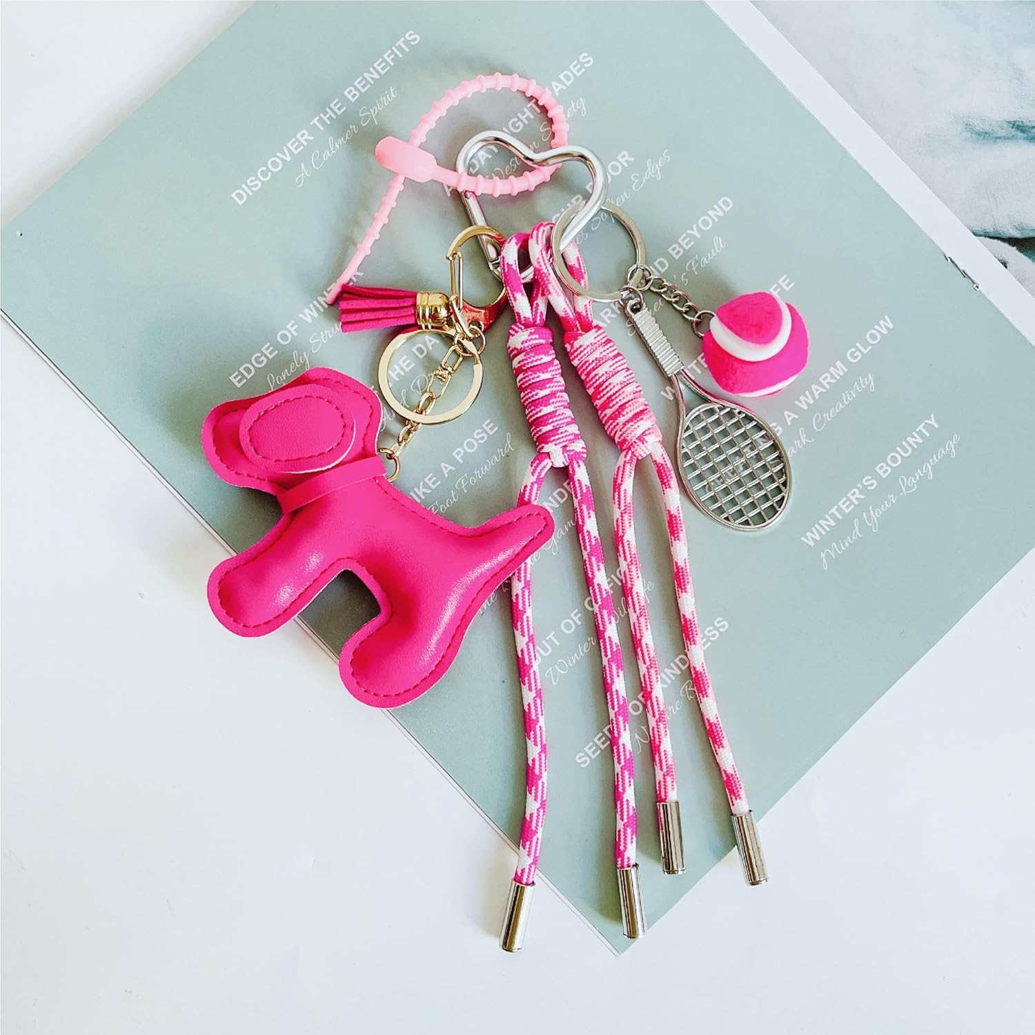 QTMY Cute Puppy Rope Braided Keychain Bag Charms for Handbag Purse Backpack Accessories for Bogg Bag,927 - Image 3