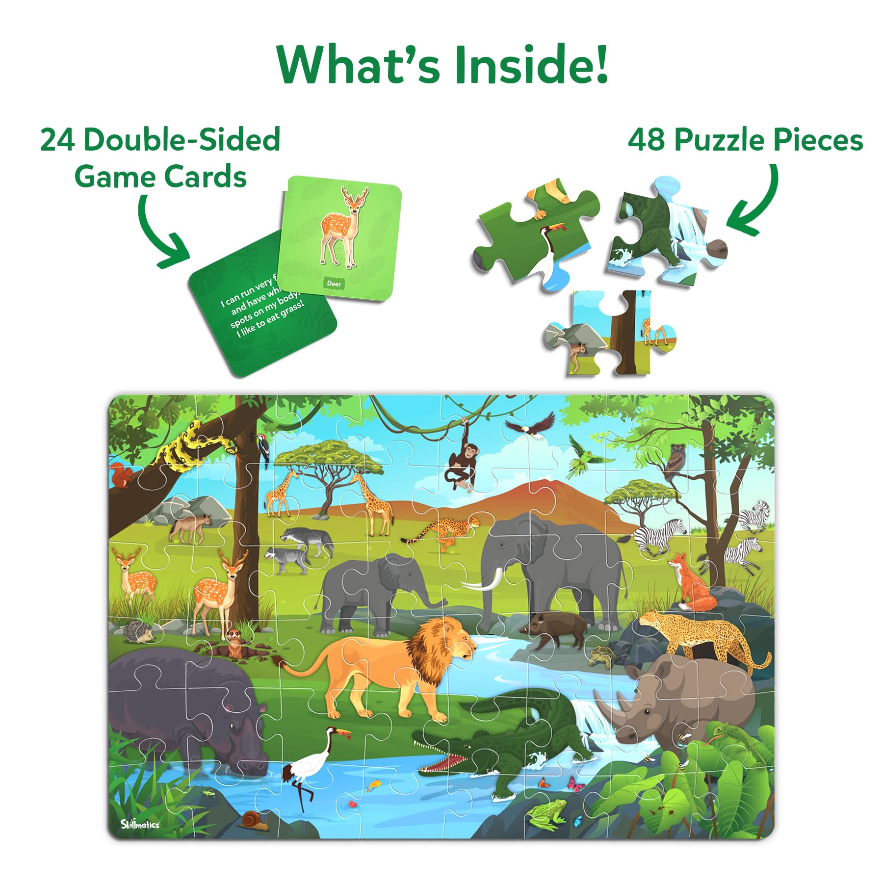Skillmatics Floor Puzzle & Game β Piece & Play Wild Animals 1