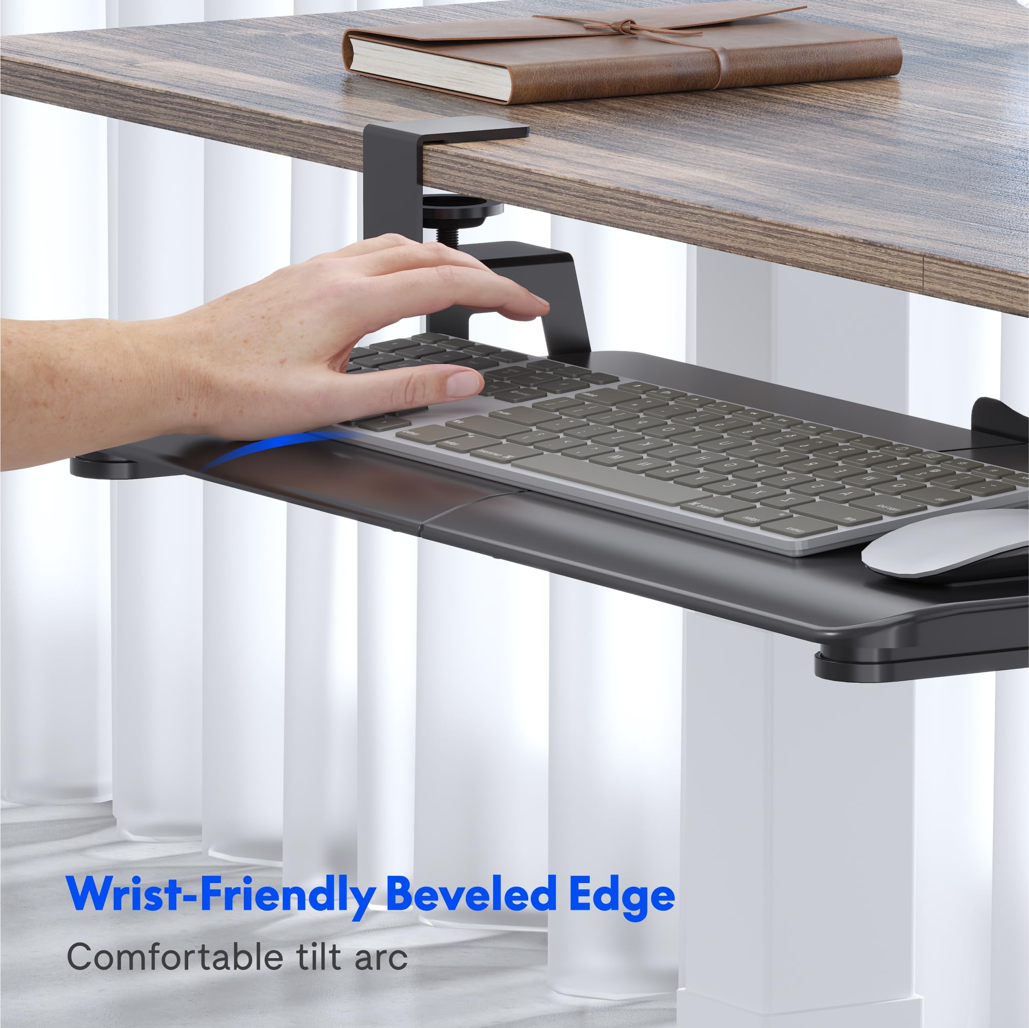 Computer Desk Slides Support Clavier Ordinateur Slide Clamp On Keyboard Tray Under Desk ...