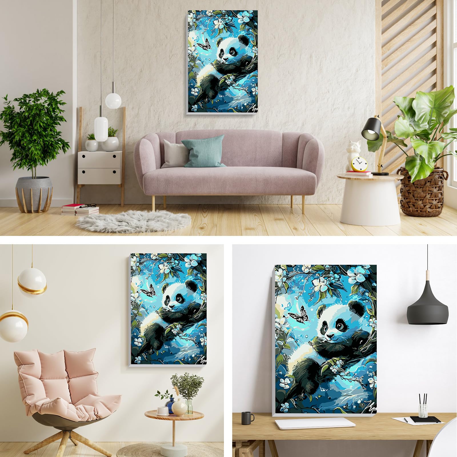 Paint by Numbers Kits voor volwassenen DIY Reflectie van dieren in water Acryl Pigment Koning van