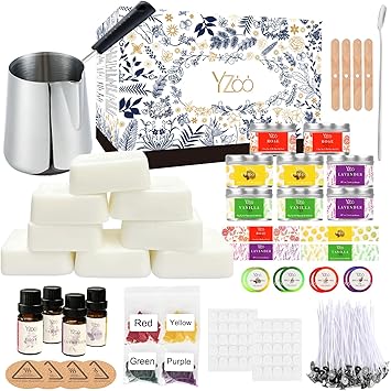 Complete Candle Making Kits for Adults Beginners, DIY Candle Making Supplies Include Soy Wax,Wax Melter,Scents,Dyes,Wicks,Wicks Sticker,Candle Tins & More-Full Candle Maker Set - Arts & Crafts Kits
