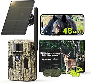 SEHMUA 3rd Gen Cellular Trail Camera — 48MP Photos & 2K Live Stream, Built‑in 4G SIM, Solar Power, No‑Glow Flash, IP66