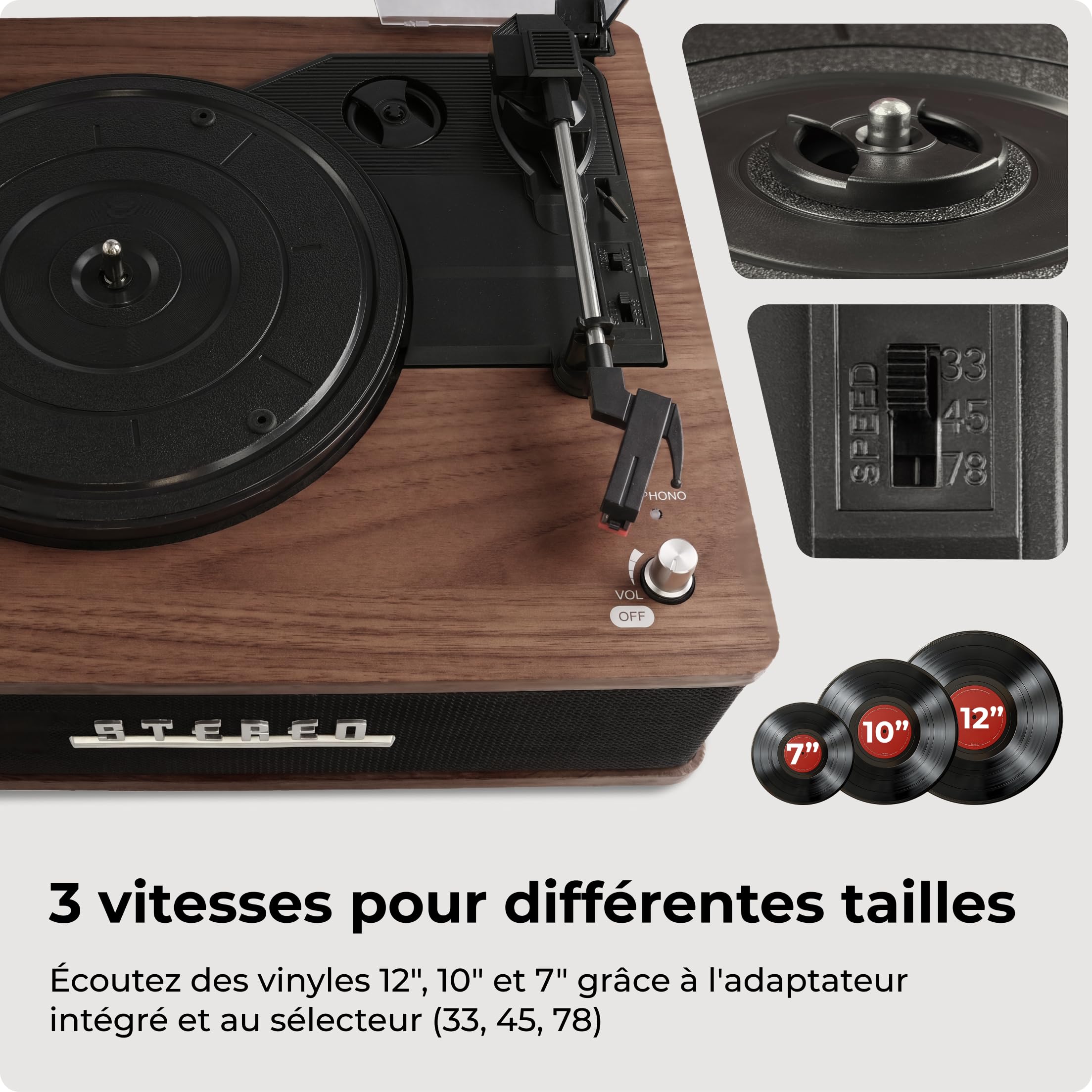 Denver VPB-262 Plaque tournante Noir, Bois