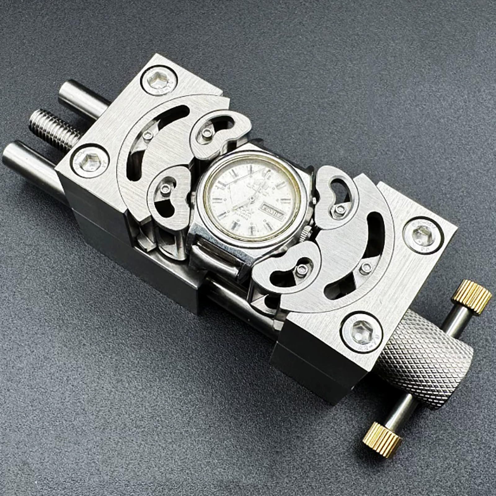 Tornillo De Banco Fractal De Acero Inoxidable, Tornillo De Banco Autoajustable para Taladro, Abrazadera, con Diseño De Mordazas Múltiples, para Manualidades, Fabricación 150mm