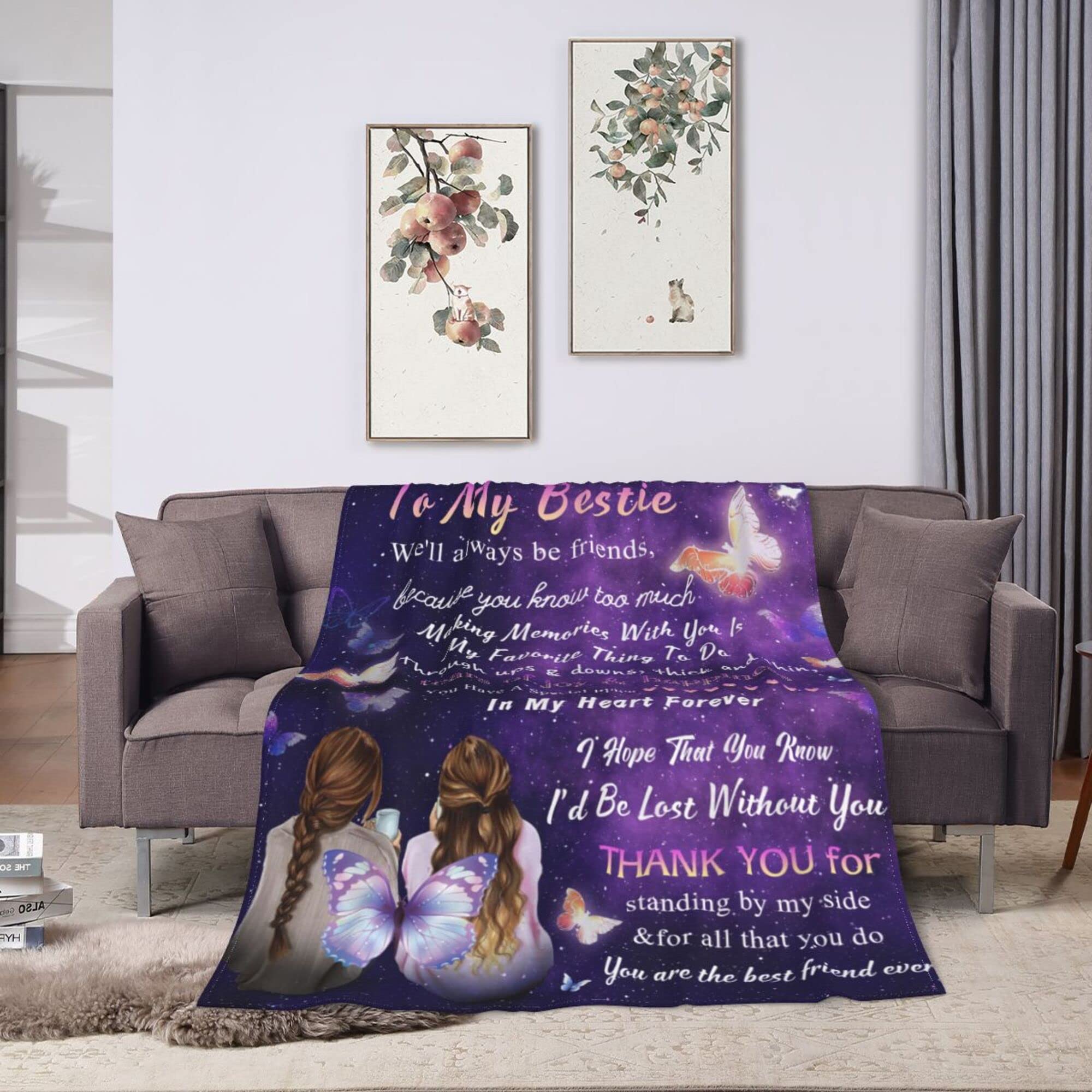Adolgutty Regalo per Amica, Regali Migliore Amica Compleanno, Idee Regalo per Amica Coperta, Regalo Amica Natale 150 x 200cm