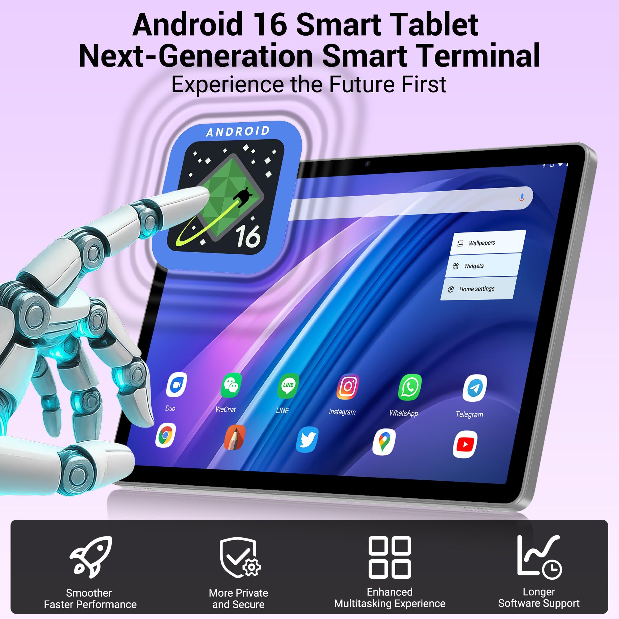 Tablet 11 Pollici Android 16 con Octa-Core 2.0GHz, 36GB RAM + 512GB ROM (2TB TF), 4G LTE/WiFi 5G, Gemini AI, Widevine L1, 8000mAh, 13MP+8MP, GPS, Face ID, Tablet con Tastiera/Mouse/Grigio