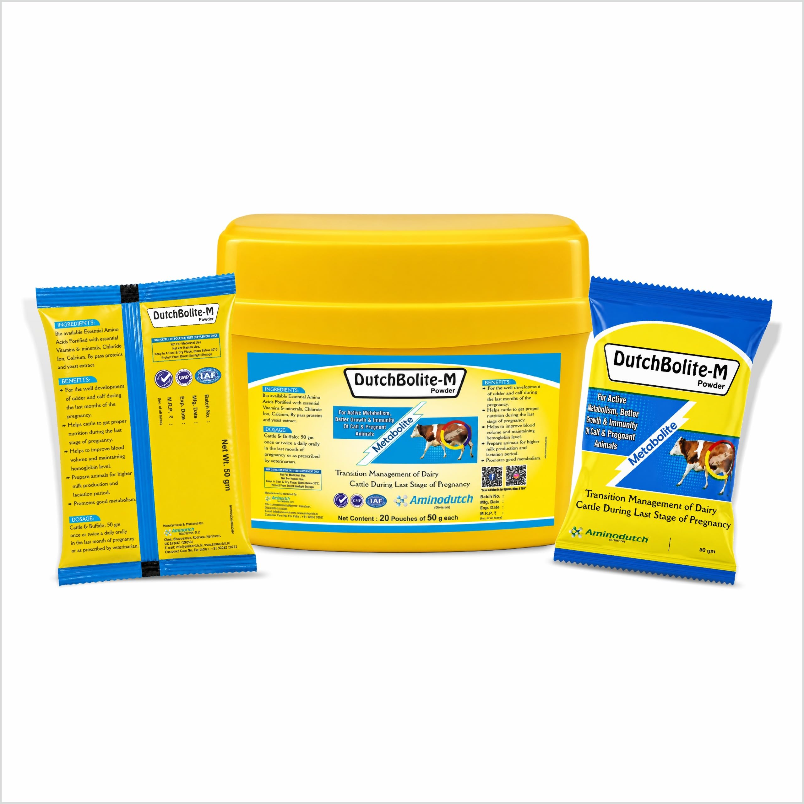 DutchBolite-M Powder 20 Pouches of 50 g Each | Transition Management Feed Supplement for Cattle & Buffalo | Supports Udder Development, Healthy Calf Growth & Lactation Preparation-picture-20