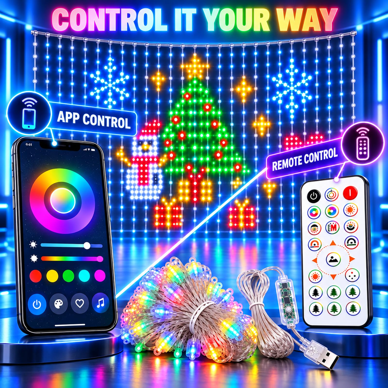 Lampade Tenda Colorata Ghirlanda APP per la decorazione di interni