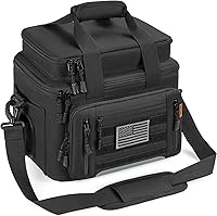 FREEAMG Fishing Tackle Bag Holds 3400-3600 Boxes - Durable Saltwater Freshwater Bag w/ Padded Strap Reflective Design (Black, Bag Only)