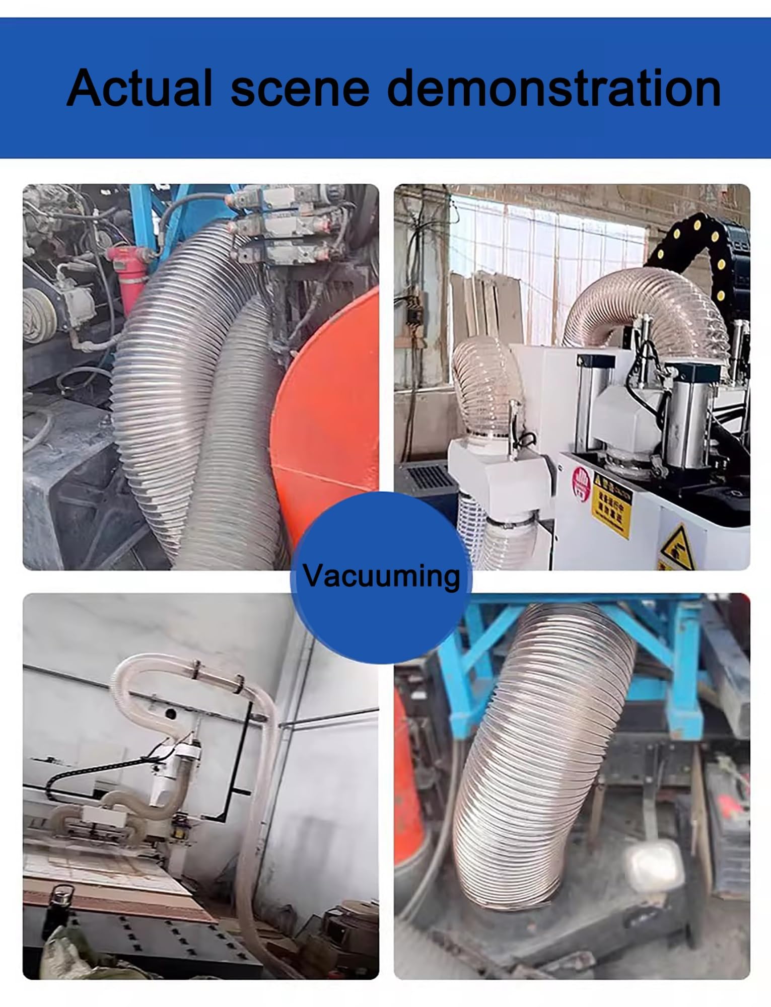Manguera Flexible De PVC para Recolección De Tuberías, Diámetro De 3 A 12 Pulgadas, 32,8 Pies, 0,4 Mm De Espesor, Resistente A Pinchazos, De Poliuretano con Alambre De Acero Revest