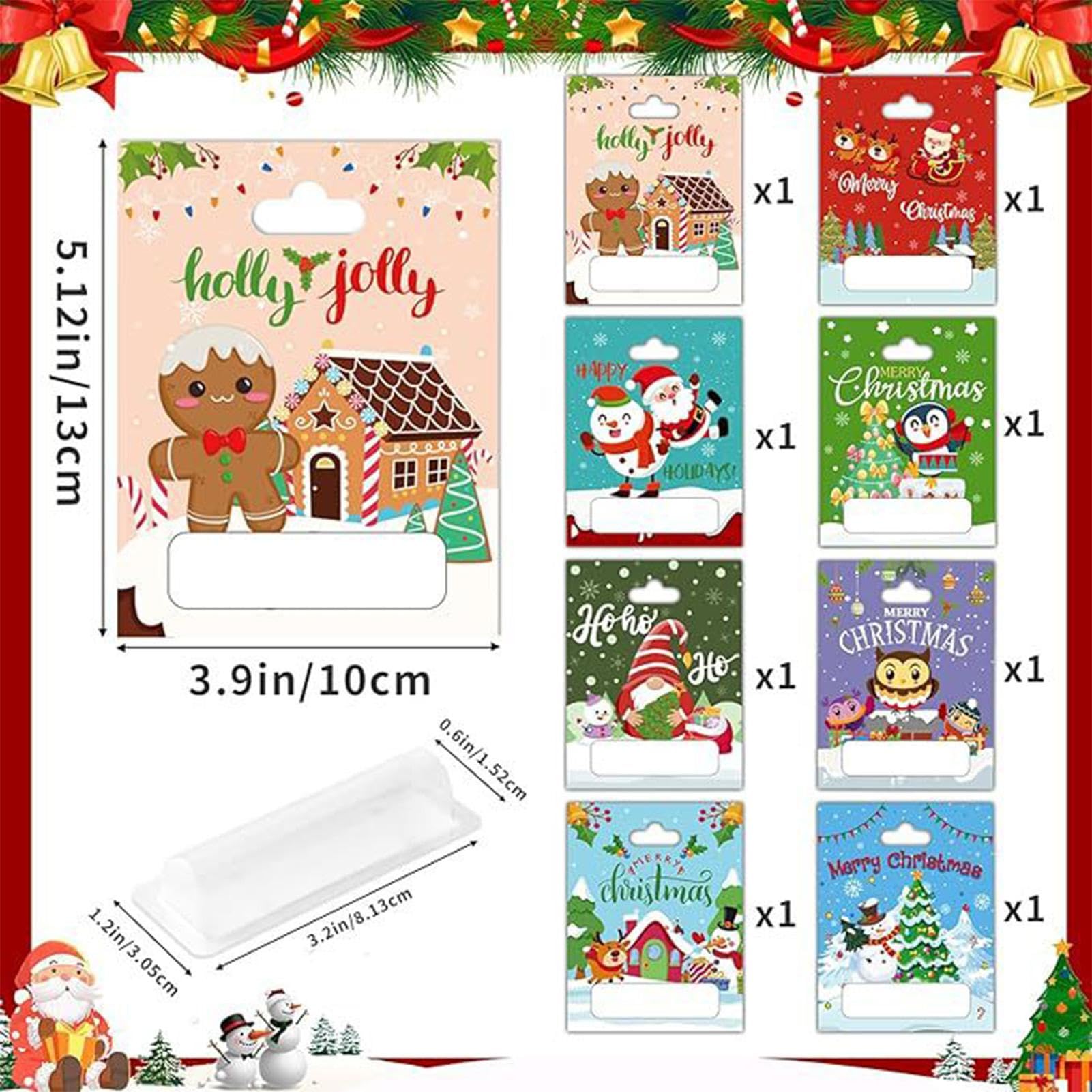 Juego de 8 soportes para dinero en efectivo, dispensador de dinero de Navidad, adornos de vacaciones de invierno, decoración colgante de árbol de Navidad para Navidad, cumpleaños, vacaciones
