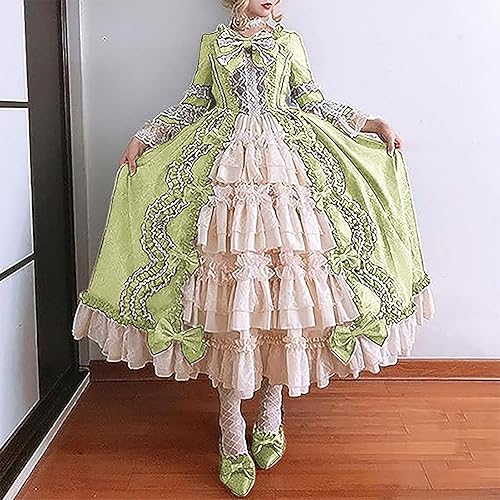 Miniatura 5 de SHOPESSA Vestido victoriano para mujer, vestido de lolita francesa, disfraz de princesa, vestido renacentista, manga acampanada, corte de cosplay