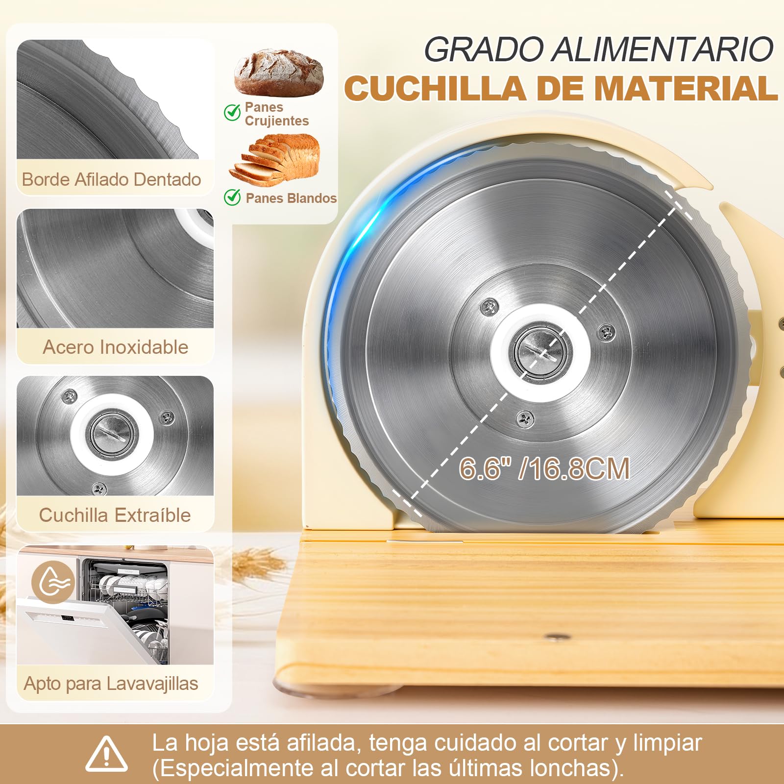 Anatole Cortadora de Pan Manual Plegable 0-20mm Ajustable Rebanadora Acero Inox Profesional con Manivela Guía Metálica Extraíble Escala Grabada