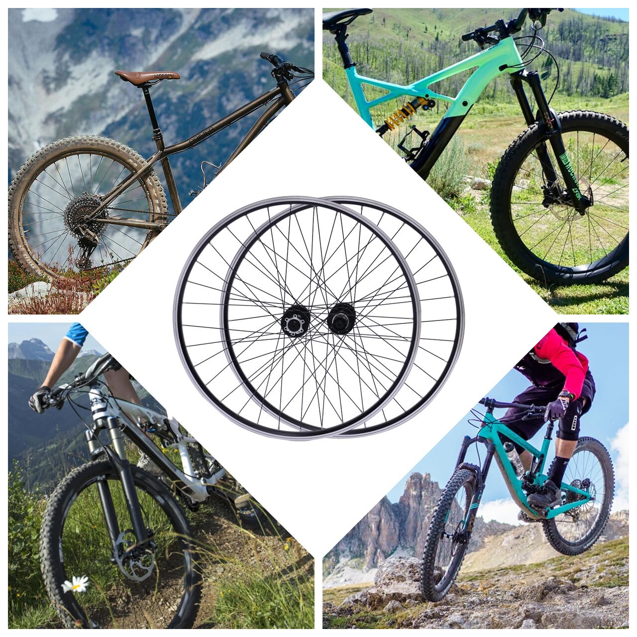 Set di ruote per mountain bike, pneumatici di ricambio, colore nero, in alluminio, per 29 pollici, 7 – 12 marce