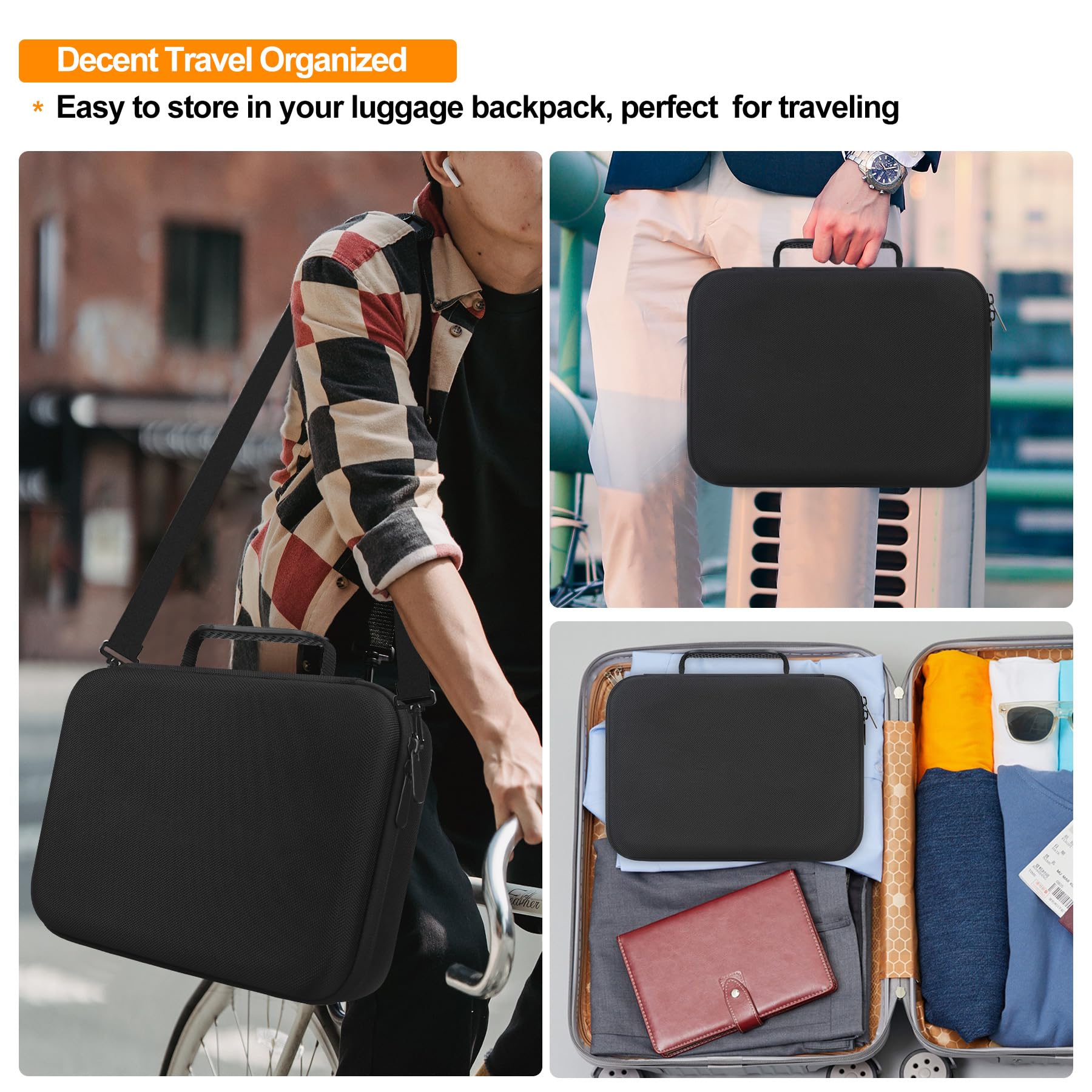 Elonbo Carrying Case for Canon SELPHY CP1500 Compact Photo Printer, Portable Bluetooth Instant Print Camera Storage Holder Bag, Negro+Interior Negro