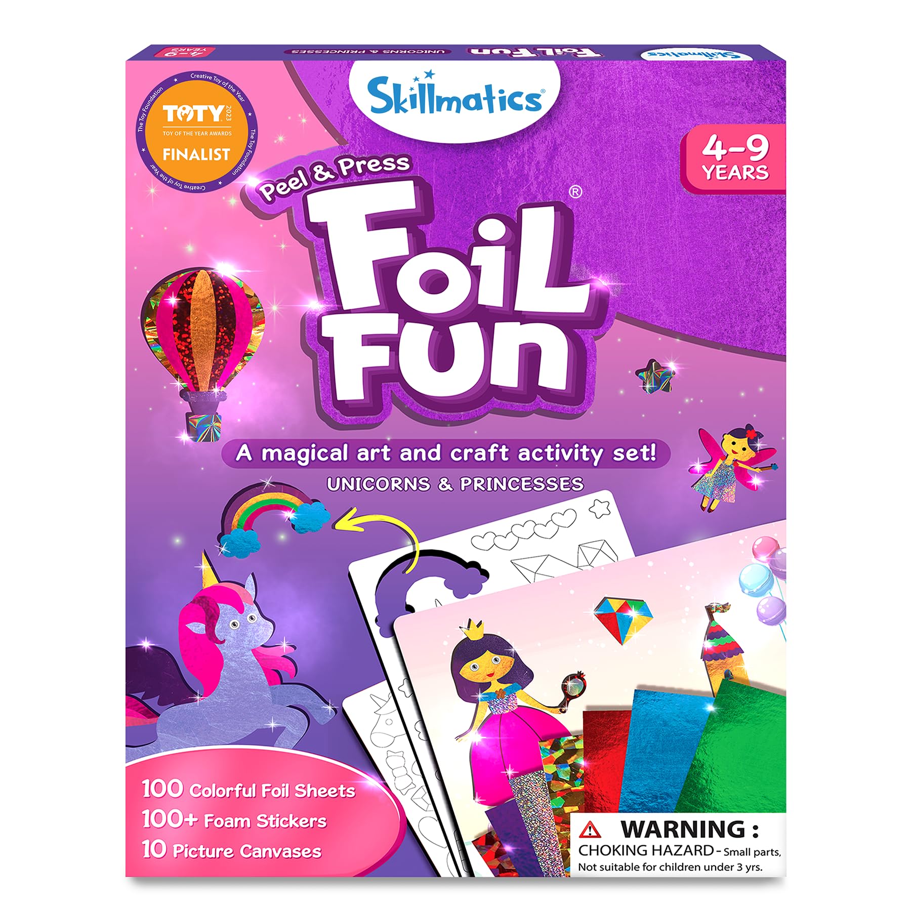 Skillmatics Foil Fun Unicorns & Princesses, Foil Art & Craft, Gift for Kids