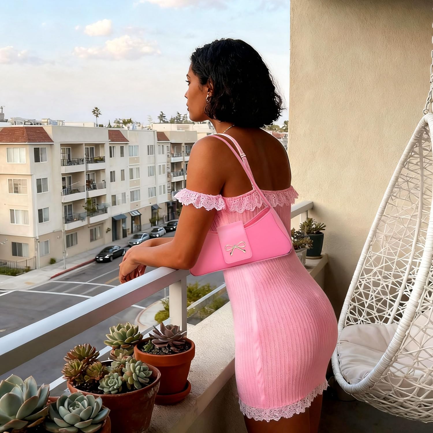 JeVenis Shoulder Bags Women Purses Handbags Coquette Bow Purse Y2k Bag Small Shoulder Bag Mini Clutch Hobo Handbag - Image 5