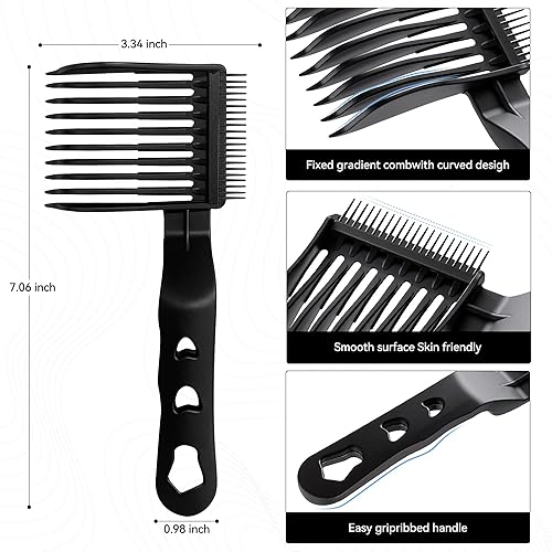 Miniatura 6 de Blend Friend - Juego de peines de peluquería profesionales negros para hombres y niños, herramientas de corte de pelo para decolorar y mezclar,