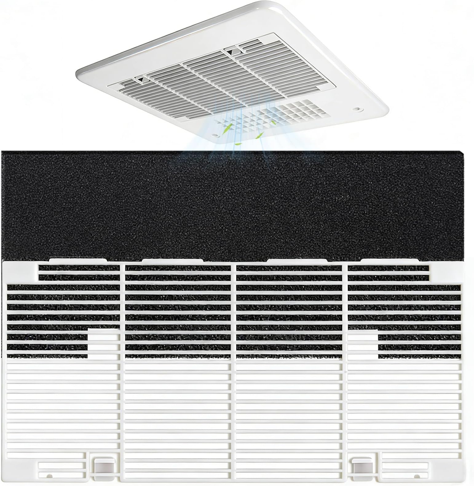 Dianrui RV A/C Vent Cover for Dometic AC Cover Replacement, 14.1" x 7.7" Duo-Therm RV Air Conditioner Grille Replacement with RV A/C Filter, RV Air Conditioners Parts for Dometic 3104928.019