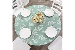 Elegant 54" Round Waterproof Tablecloth with Flannel Backing for Hassle-Free Dining