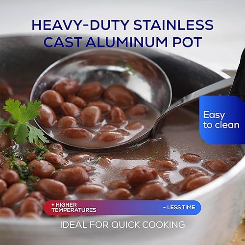 Miniatura 8 de Universal Olla de arroz Caldero de aluminio fundido de 4.2 cuartos  4 L, 12 tazas, distribución uniforme del calor para cocinar rápidamente y fácil