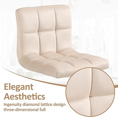 Miniatura 12 de Finnhomy Juego de 2 taburetes de bar de altura de mostrador, taburetes de bar giratorios con reposapiés y respaldo grueso en forma de L, sillas de