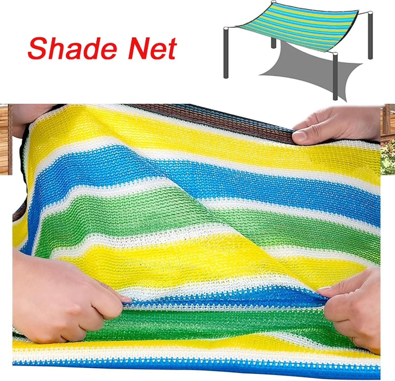 Sunshade Cloth 2x6m, Sunscreen Net, Sun Shade Net for Outdoor, Sunshade Net with Buckle, Mesh Tarp, Suitable for Outdoor Garden Pergola Terrace Lawn, Sturdy and Durable