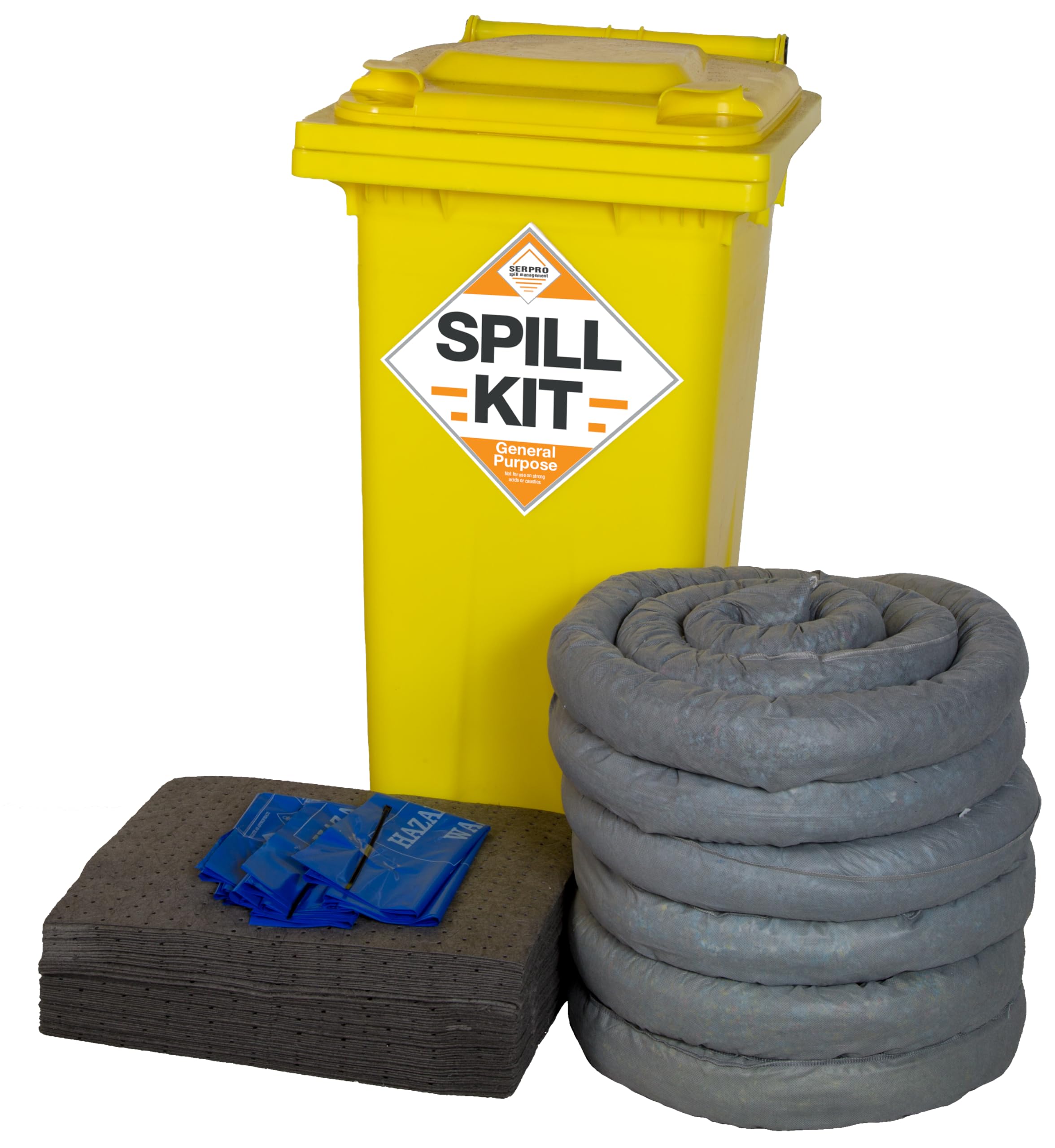 120 Litre General Purpose/Maintenance Mobile Spill Kit - Suitable for Hydraulics, Oils, Coolant, Fuels and Water Based Liquids