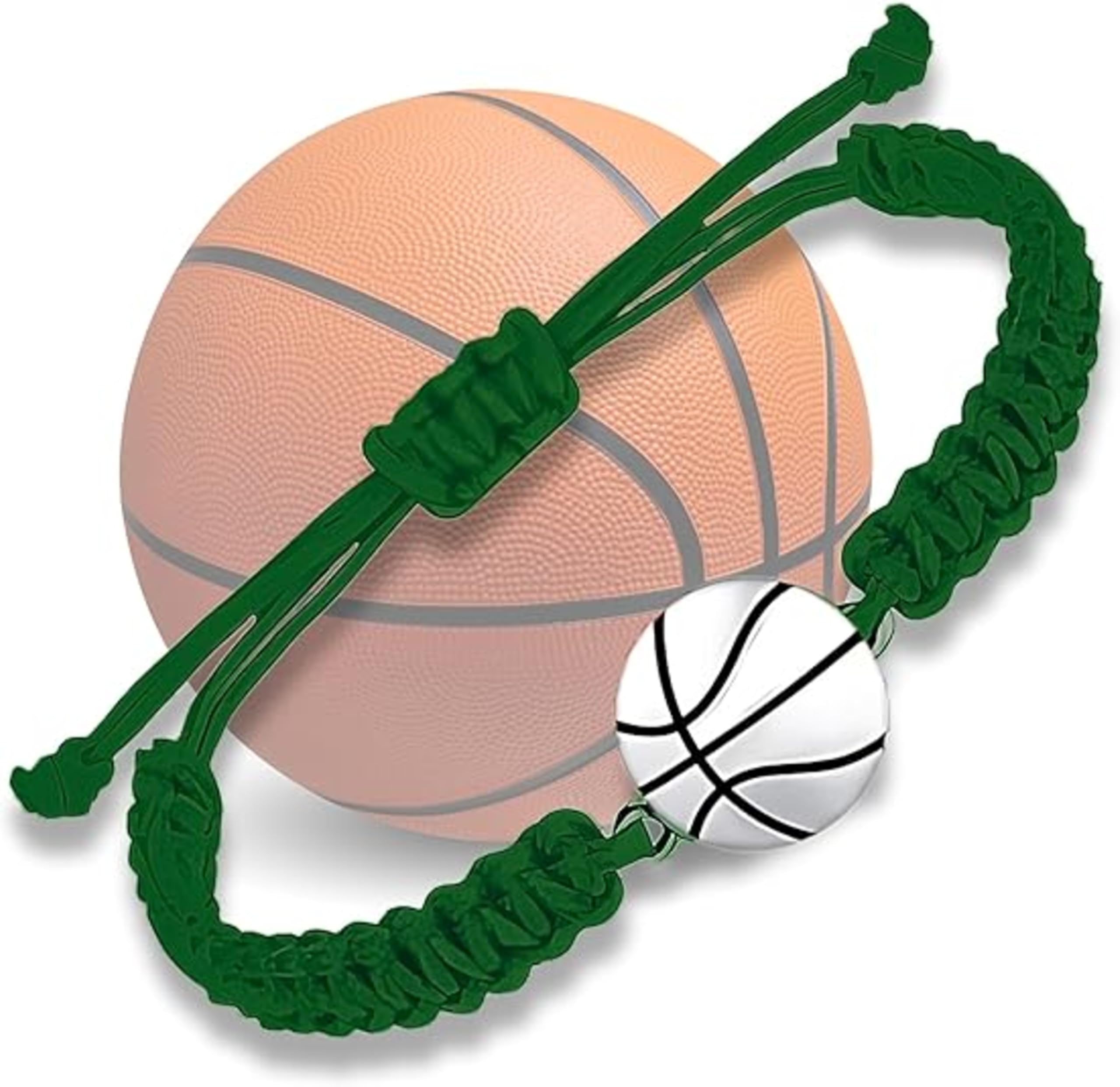 Sportybella Unisex Basketball Charm Bracelet - Adjustable Friendship Bracelet With Basketball Charm