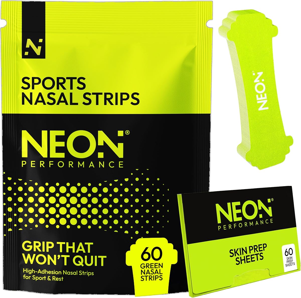 Tiras nasales 60 unidades verde | Tiras nasales para respirar | Tiras nasales atléticas para correr, hacer deporte y dormir | Adhesivo resistente al sudor y al aceite | Reduce los ronquidos y respira más fácilmente