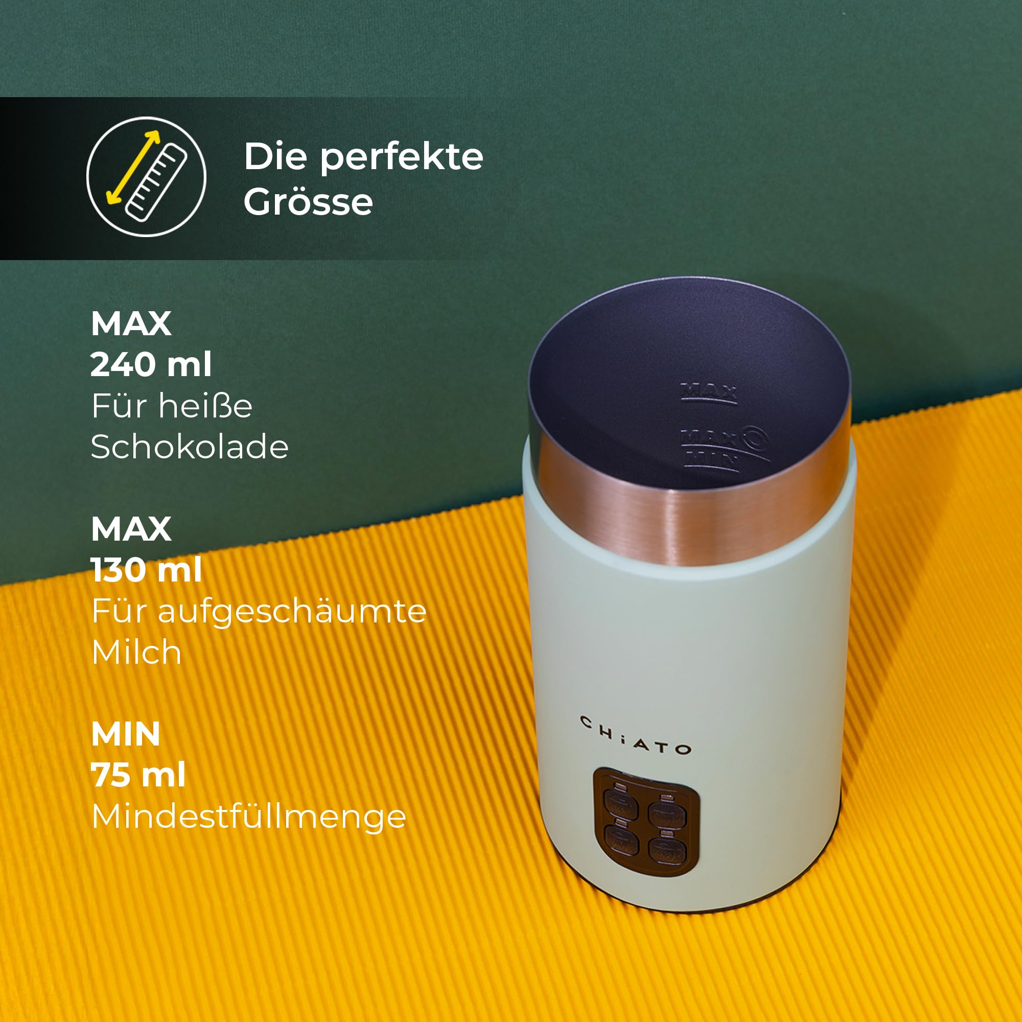 CHiATO milkPLAY Milchaufschäumer Elektrisch & Milchschäumer