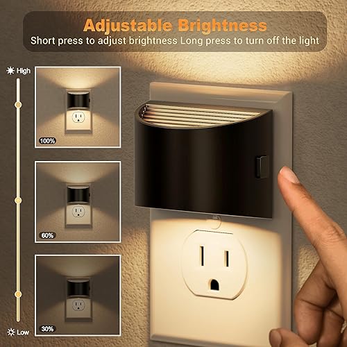 Miniatura 2 de JandCase Luz nocturna, luces nocturnas automáticas enchufables a la pared, paquete de 2 luces nocturnas con sensor de atardecer a amanecer, luz