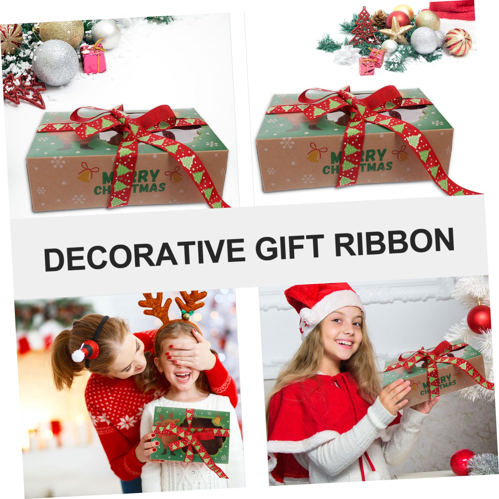 Angoily 36 Stck. Teiliges Geschenkband Weihnachtsband mit Goldprägung Bedruckte Schleifenbänder für Geschenkverpackung Hochzeit Party und Weihnachtsdekoration