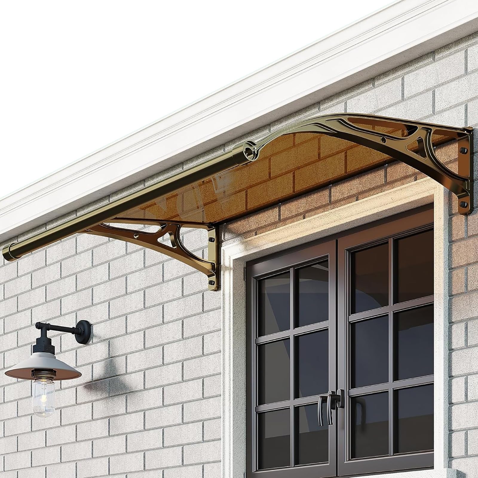 Auvent de terrasse marron de 60x280 cm pour ombrager votre espace extérieur en été