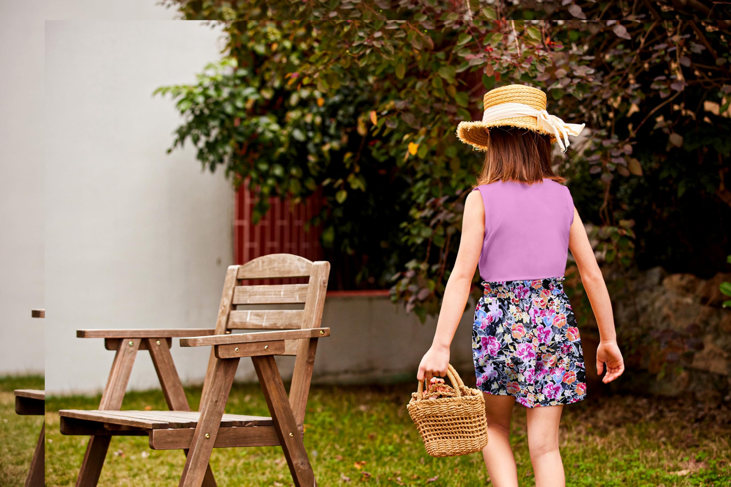 Arshiner Ragazza Canotta con pantaloncini Set di abbigliamento estivo bambine Moda casual magliette senza maniche Completi e Coordinati per ragazze 6-14 anni