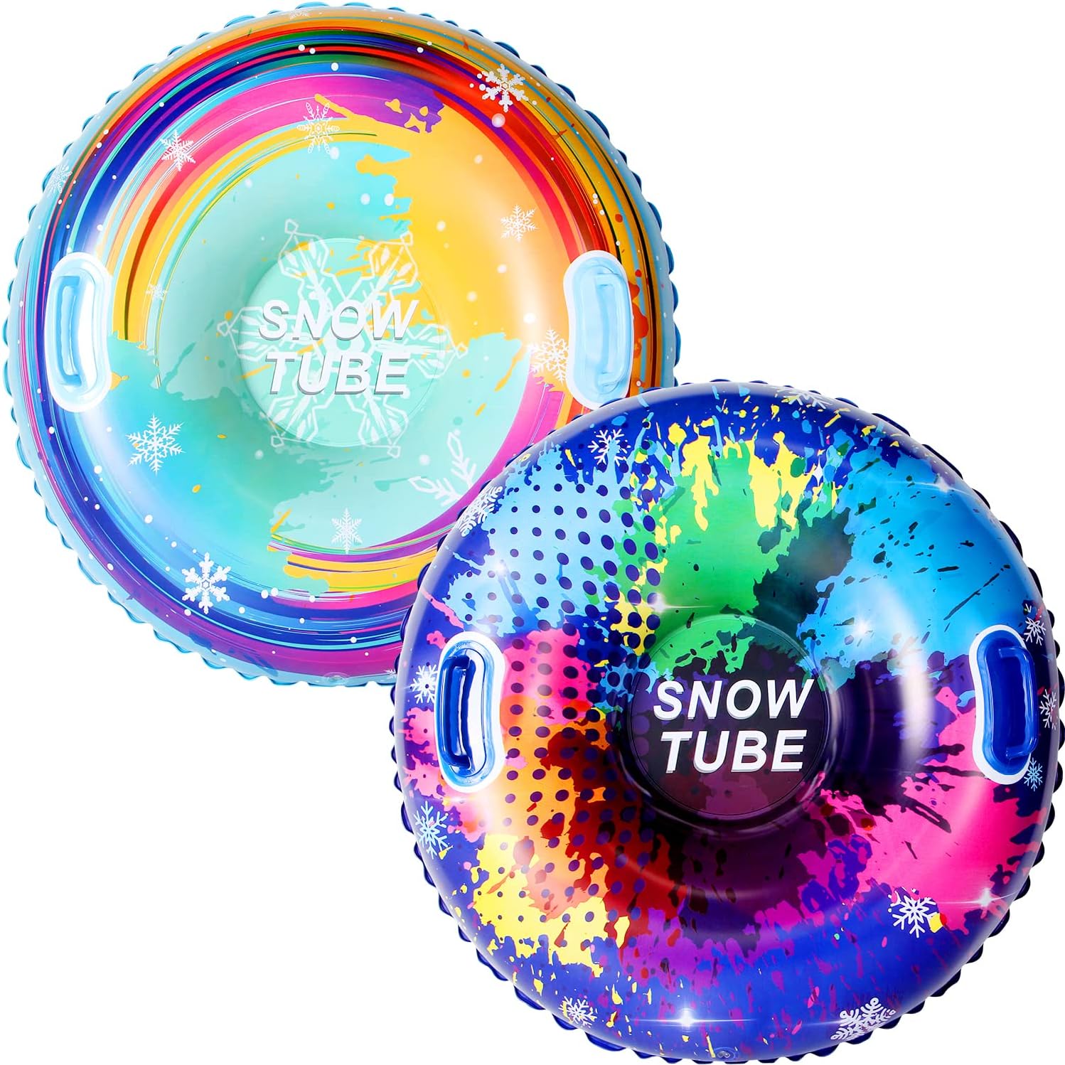 FindUWill Snow Tube, 2 Pack 35'' Inflatable Snow Tubes
