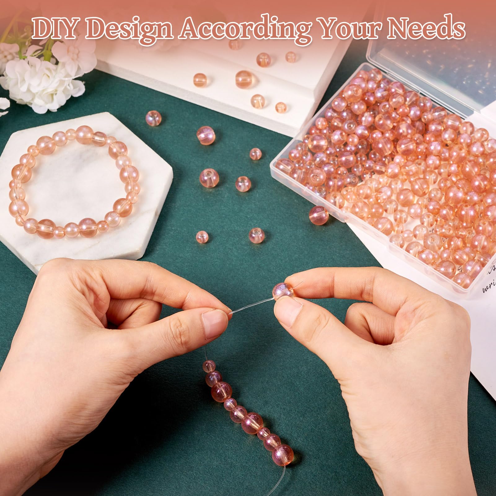 Magibeads 100Pcs Glass Letter Beads - 10mm Vowel Alphabet Beads For Friendship Bracelets, DIY Jewelry Making - View #9