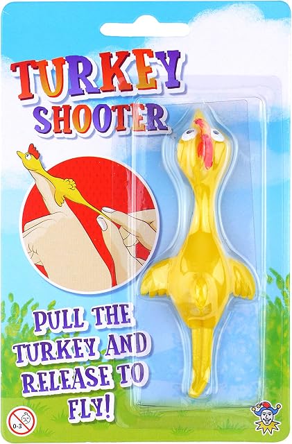 Henbrandt Turkey Shooter Christmas Novelty Flick a Turkey Childrens Catapult Toy Party Bag Pinata Fillers